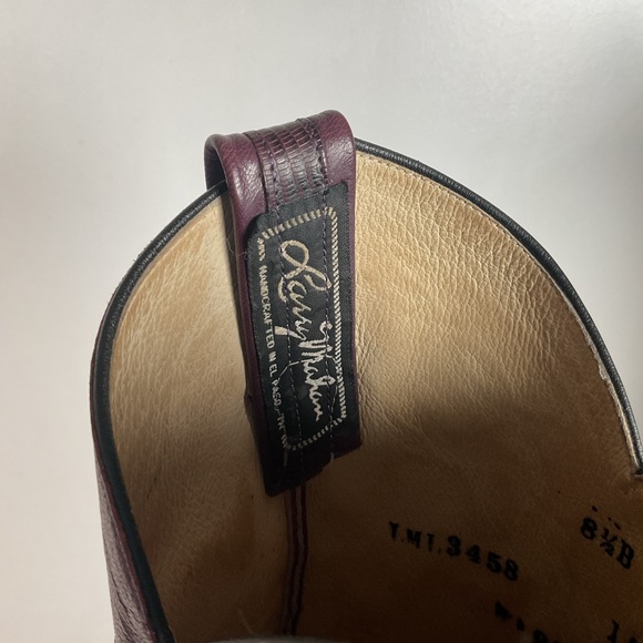 Vintage Larry Mahan Tall Purple Cowgirl Boots 8.5 B USA Made Lizard Teju - Picture 5 of 16